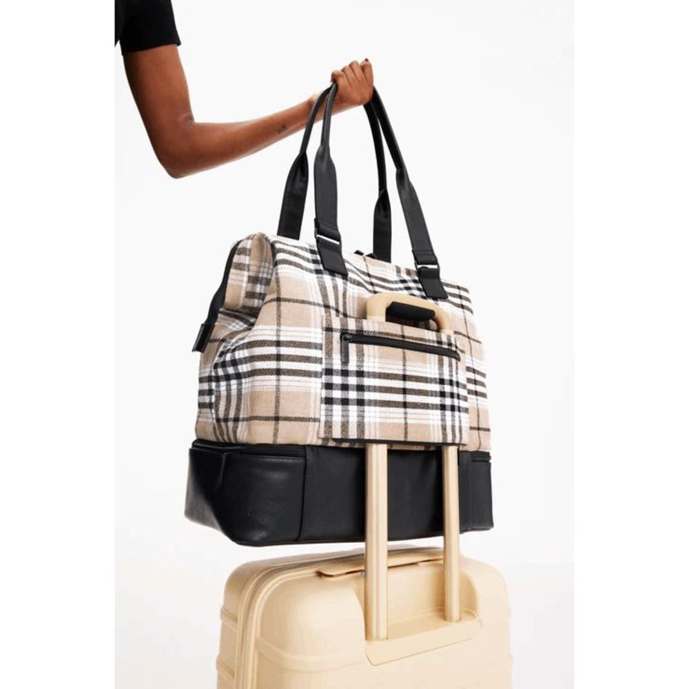 NWT BEIS Mini Weekender Travel Bag in Plaid - Picture 5 of 11